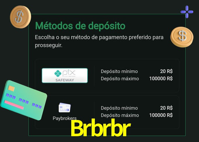 O cassino Brbrbr oferece uma grande variedade de métodos de pagamento